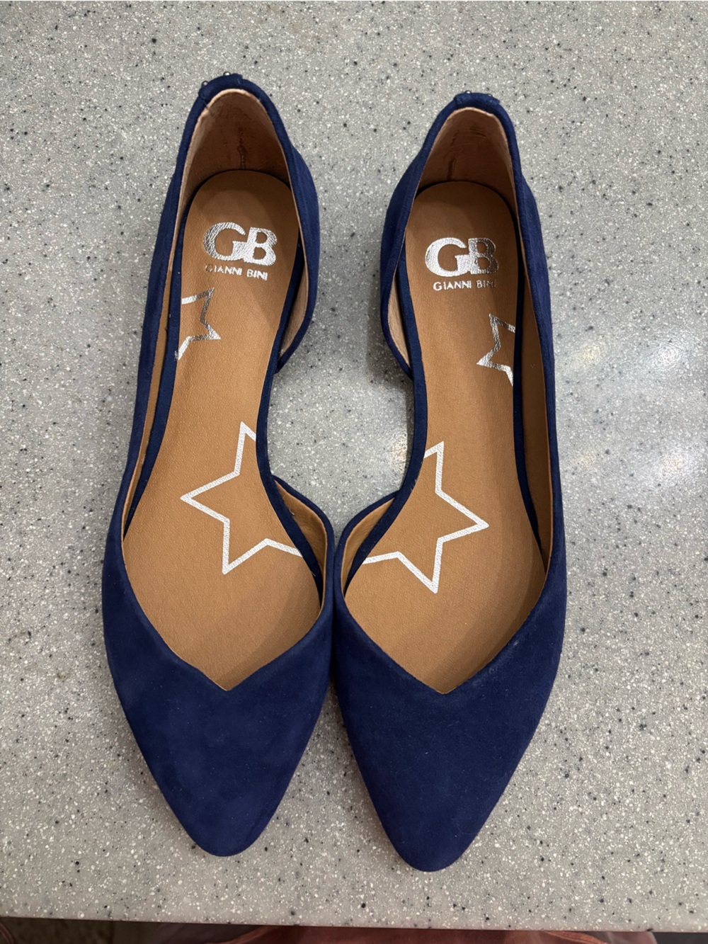 Gianni Bini Navy Pointed-Toe D'Orsay Flats